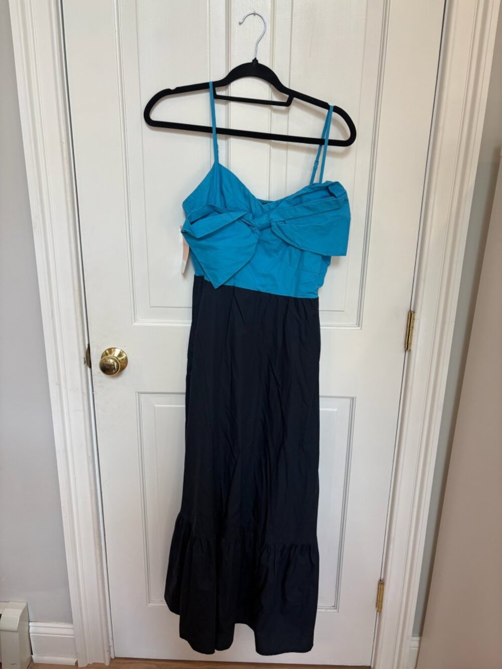 Hudson Gray Colorblock Bow Maxi/Midi Dress